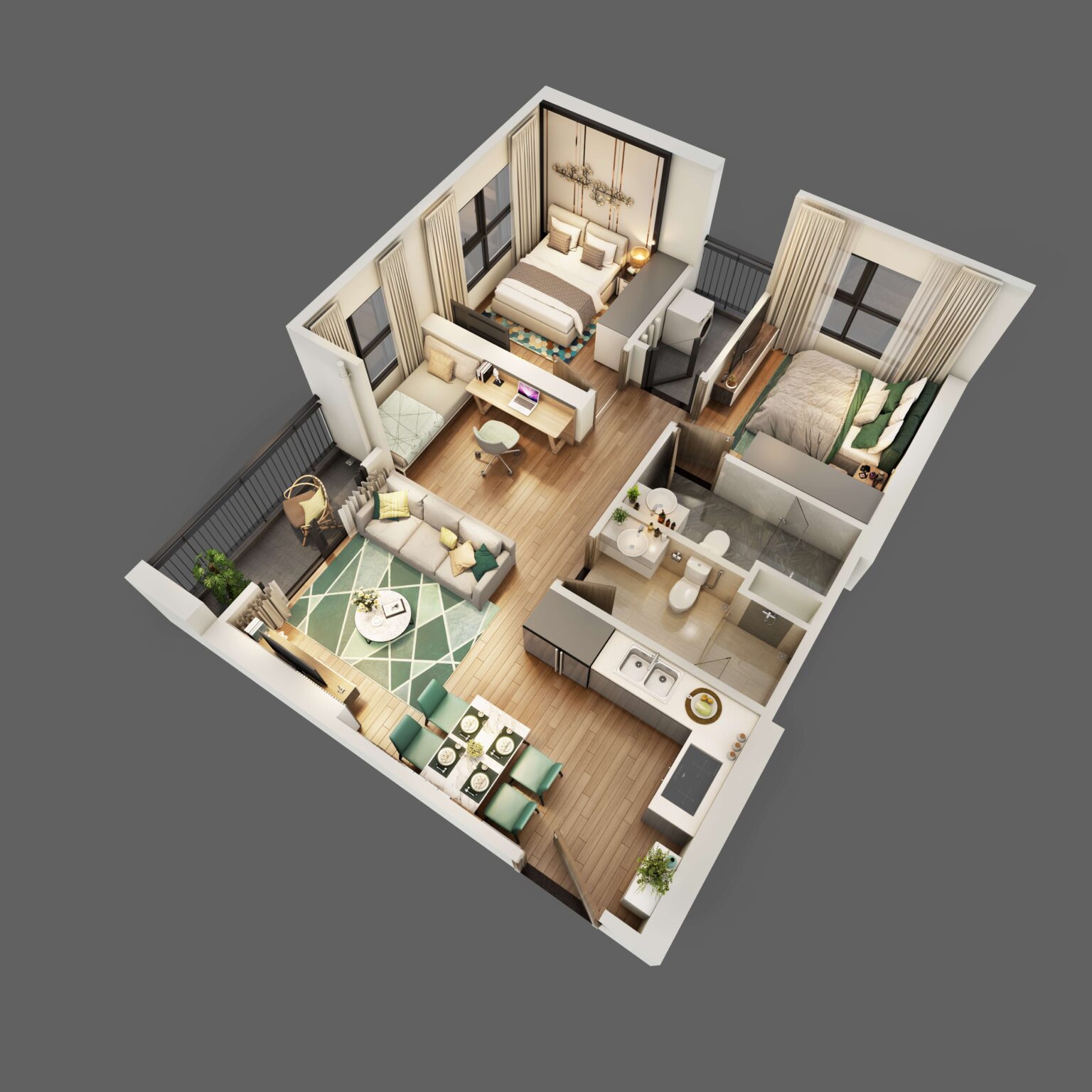 mat-bang-can-ho-2-phong-ngu-the-miami-vinhomes-smart-city-1